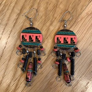 Hand painted chandelier earrings